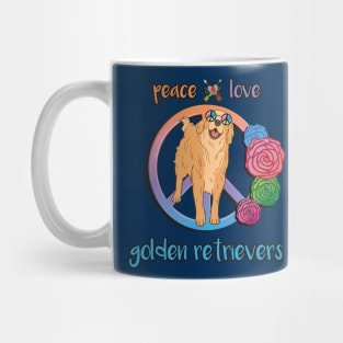 Peace Love Golden Retrievers Mug